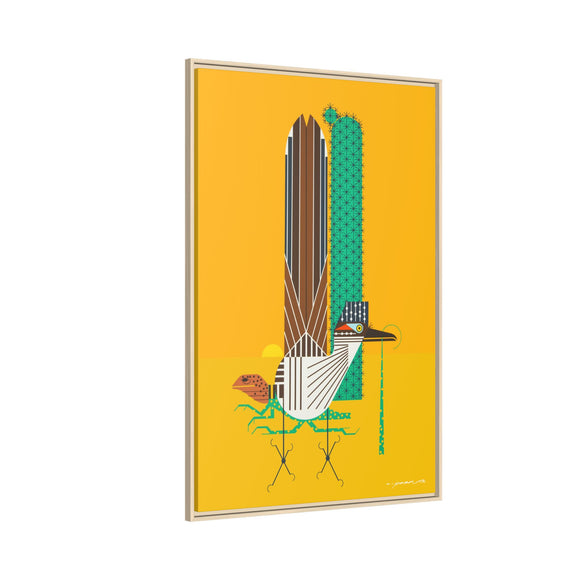 Tall Tail Charley Harper  Framed Giclee on Stretched Canvas Wall Art Southwest Mid-Century Modern Art