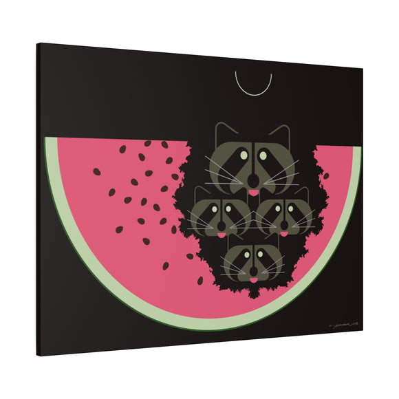 Watermelon Moon Charley Harper Unframed Giclee on Matte Stretched Canvas