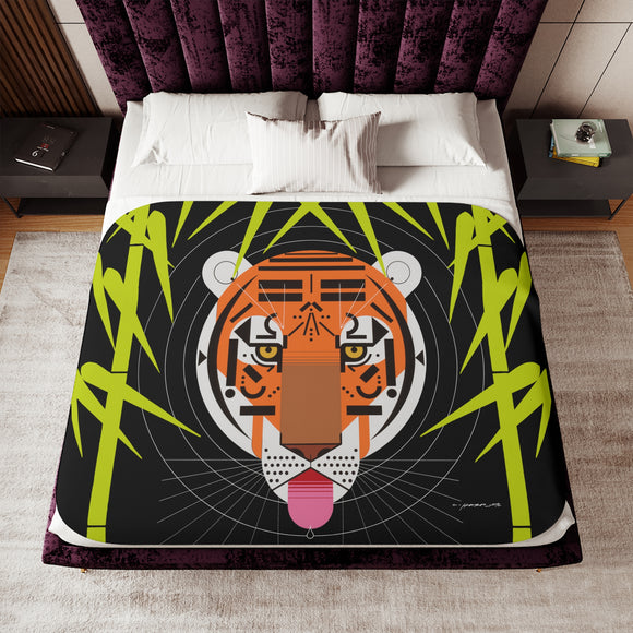 Cool Carnivore in the Jungle Charley Harper Sherpa Blanket
