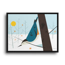 White-Breasted Nuthatch Charley Harper Giclee on Matte Stretched Canvas-12