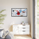 Charley Harper Birdfeeders Framed Giclee Stretched on Canvas Print Wall Art-Minimal Realism Style Wildlife With Cardinals & Blue Jays-16