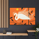 Snowy Egret Charley Harper Framed Giclee Print on Stretched Canvas-65