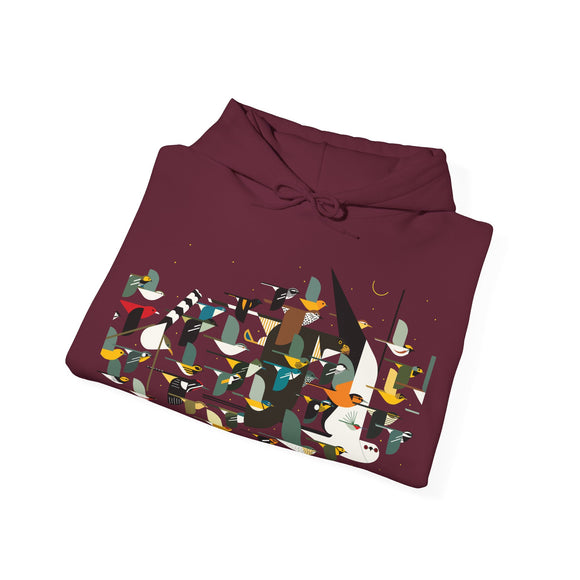 Charley Harper Mystery Of The Missing Migrants Unisex Heavy Blend™ Hooded Sweatshirt