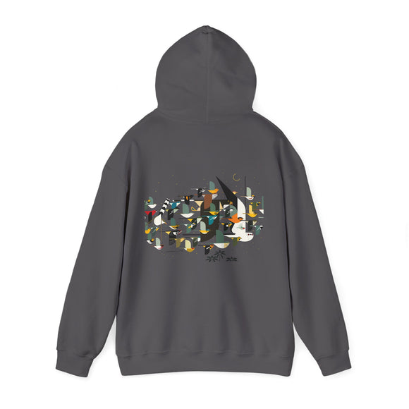 Charley Harper Mystery Of The Missing Migrants Unisex Heavy Blend™ Hooded Sweatshirt