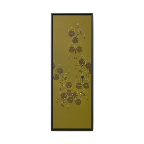 Charley Harper Water Striders “Jesus Bugs”  Framed Giclee Print– Mid-Century Modern Aquatic Insect Canvas, Black Frame