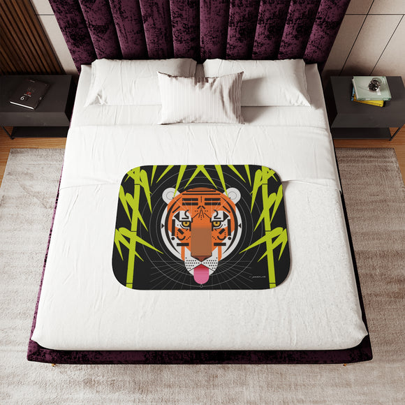 Cool Carnivore in the Jungle Charley Harper Sherpa Blanket