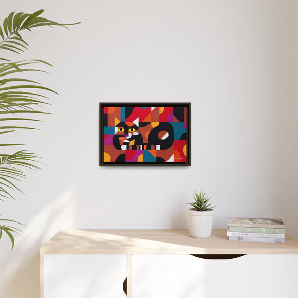 Crazy Cat Crazy Quilt Edie Harper Framed Giclee Print Stretched On Canvas