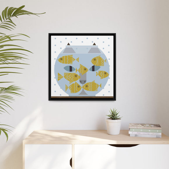 Fishful Thinking Edie Harper Framed Giclee Print on Stretched Canvas