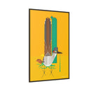 Tall Tail Charley Harper  Framed Giclee on Stretched Canvas Wall Art Southwest Mid-Century Modern Art-56