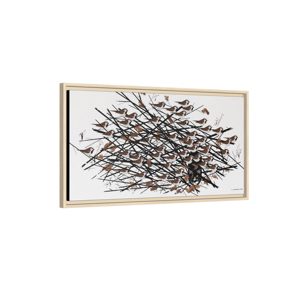 His Eyes Are On The Sparrow Charley Harper Framed Giclee Print Stretched on Canvas