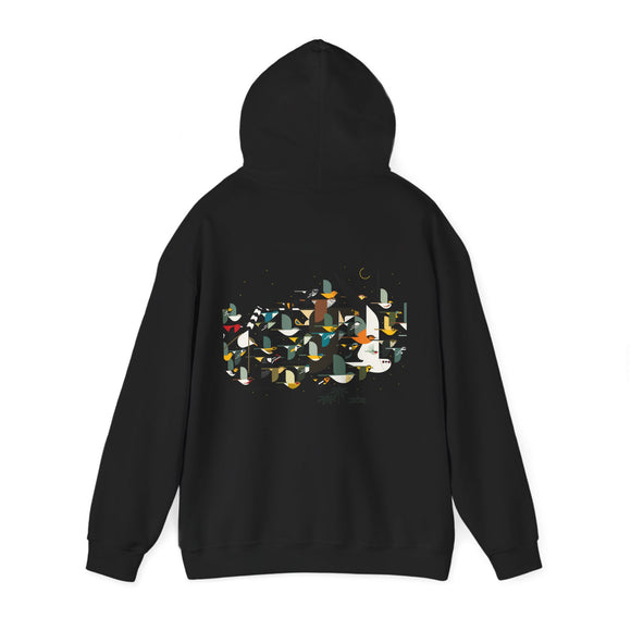 Charley Harper Mystery Of The Missing Migrants Unisex Heavy Blend™ Hooded Sweatshirt