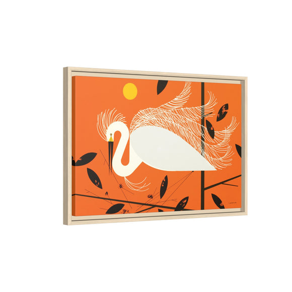 Snowy Egret Charley Harper Framed Giclee Print on Stretched Canvas