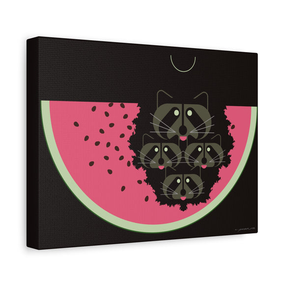 Watermelon Moon Charley Harper Unframed Giclee on Matte Stretched Canvas