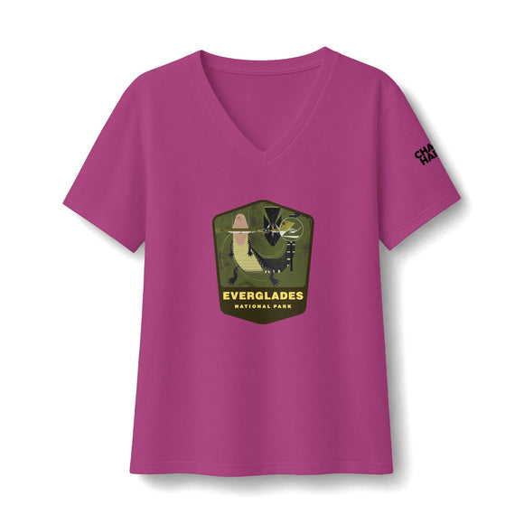 Everglades Women's Relaxed Jersey Short Sleeve V-Neck Tee