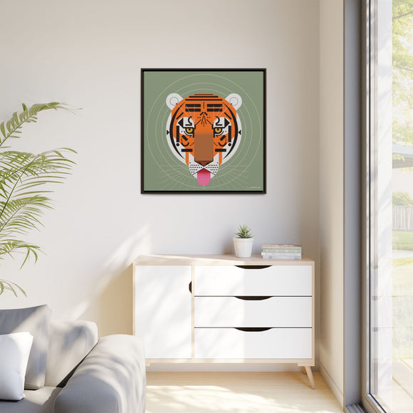Cool Carnivore Charley Harper Giclee Framed Stretched On Canvas Print