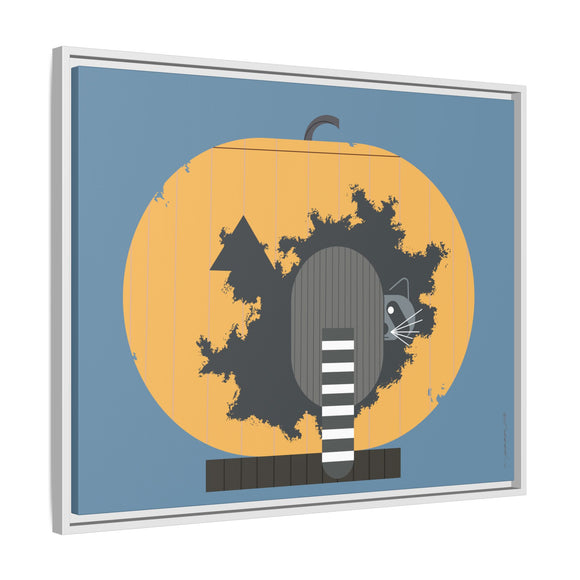 Racc-O-Lantern Charley Harper Framed Giclee Print Stretched On Canvas
