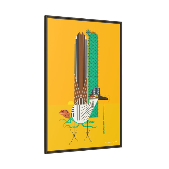 Tall Tail Charley Harper  Framed Giclee on Stretched Canvas Wall Art Southwest Mid-Century Modern Art