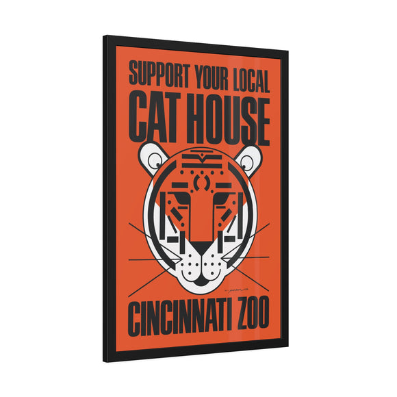 Cat House Cincinnati Zoo Charley Harper Pinewood Framed Posters