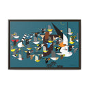 Charley Harper Mystery Of The Missing Migrants Framed Giclee On Canvas Wall  Art-4