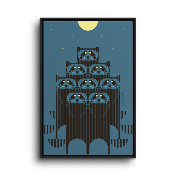 Racpack Charley Harper Framed Giclee Print on Stretched Canvas