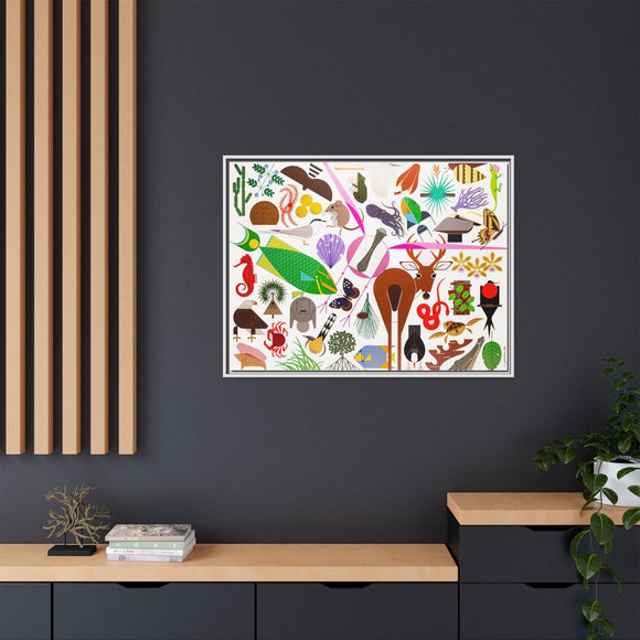 Charley Harper Florida Keys Framed Giclee On Canvas Wall Art