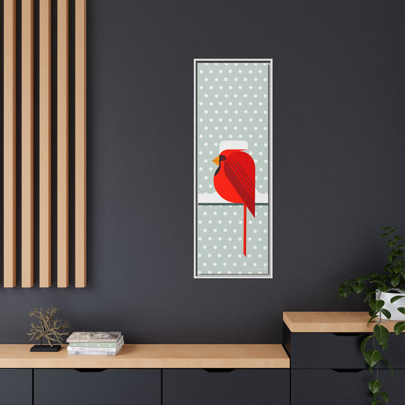 Cool Cardinal Charley Harper Framed Giclee Print Stretched On Canvas