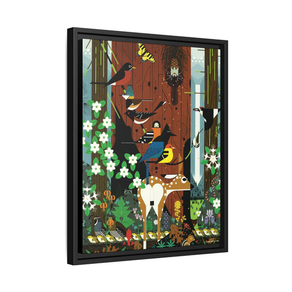 Charley Harper Sierra Range—National Park Service Commission 1990 Framed Giclee Wrapped Canvas Wall Art
