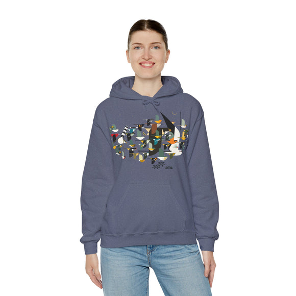 Charley Harper Mystery Of The Missing Migrants Unisex Heavy Blend™ Hooded Sweatshirt
