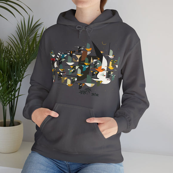 Charley Harper Mystery Of The Missing Migrants Unisex Heavy Blend™ Hooded Sweatshirt