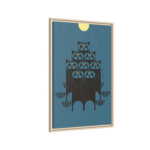 Raccpack Charley Harper Framed Giclee Print on Stretched Canvas