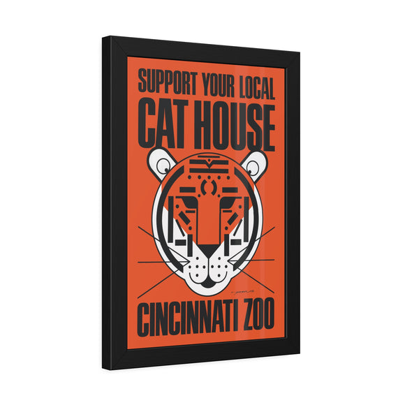 Cat House Cincinnati Zoo Charley Harper Pinewood Framed Posters