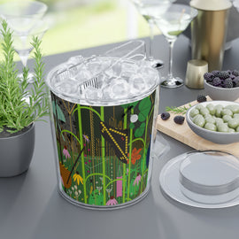 Charley Harper The Edge Lynx Prairie Acrylic Ice Bucket with Tongs