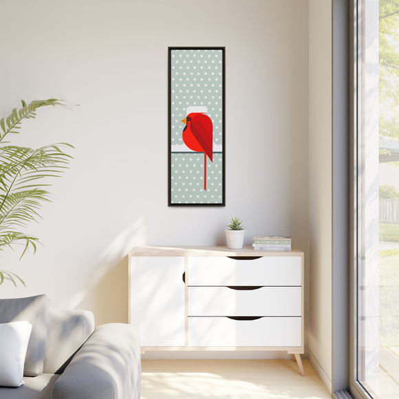 Cool Cardinal Charley Harper Framed Giclee Print Stretched On Canvas