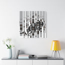 Bear in the Birches Charley Harper Giclee on Stretched Canvas-16