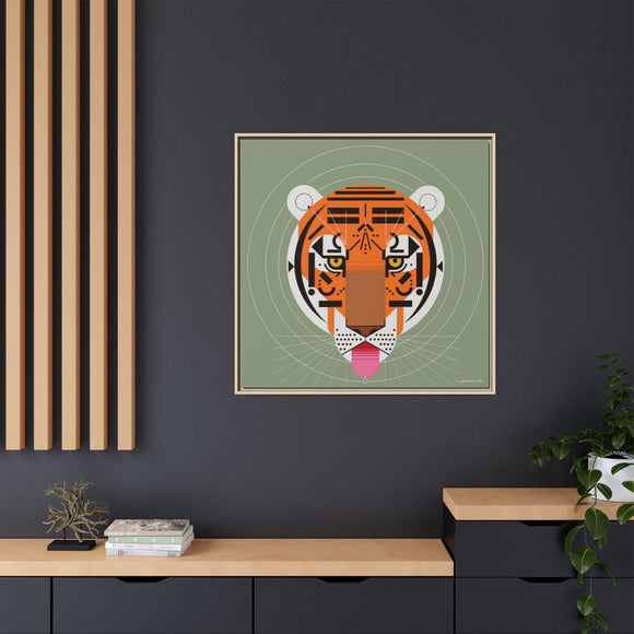 Cool Carnivore Charley Harper Giclee Framed Stretched On Canvas Print