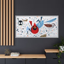 Charley Harper Birdfeeders Framed Giclee Stretched on Canvas Print Wall Art-Minimal Realism Style Wildlife With Cardinals & Blue Jays-29