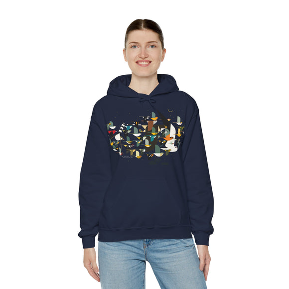 Charley Harper Mystery Of The Missing Migrants Unisex Heavy Blend™ Hooded Sweatshirt