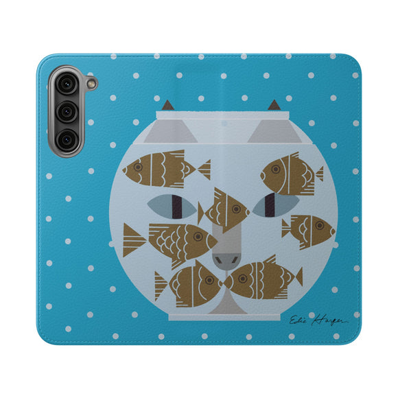 Edie Harper Fishful Thinking Phone Folio Iphone and Galaxy
