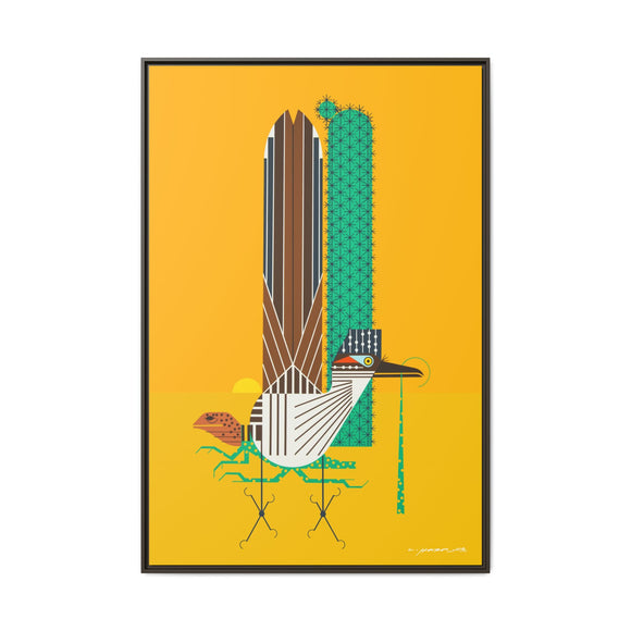 Tall Tail Charley Harper  Framed Giclee on Stretched Canvas Wall Art Southwest Mid-Century Modern Art