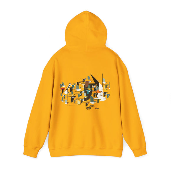 Charley Harper Mystery Of The Missing Migrants Unisex Heavy Blend™ Hooded Sweatshirt