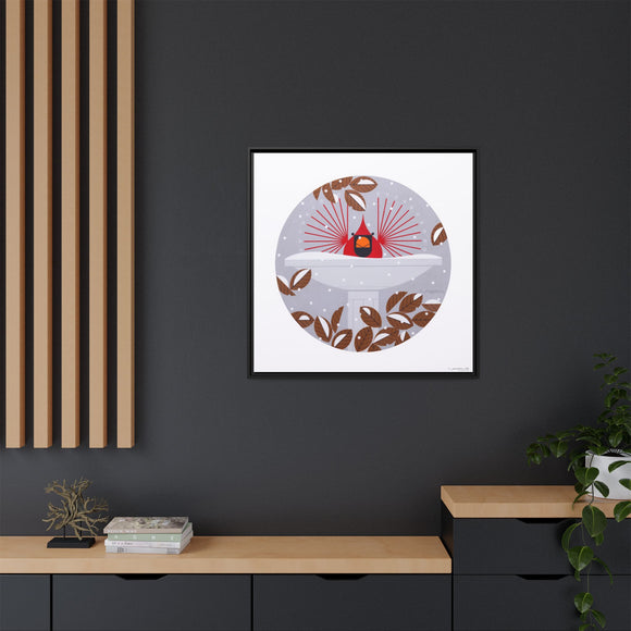 B-r-r-r-r-rdbath Charley Harper Framed Giclee Print on Stretched Canvas