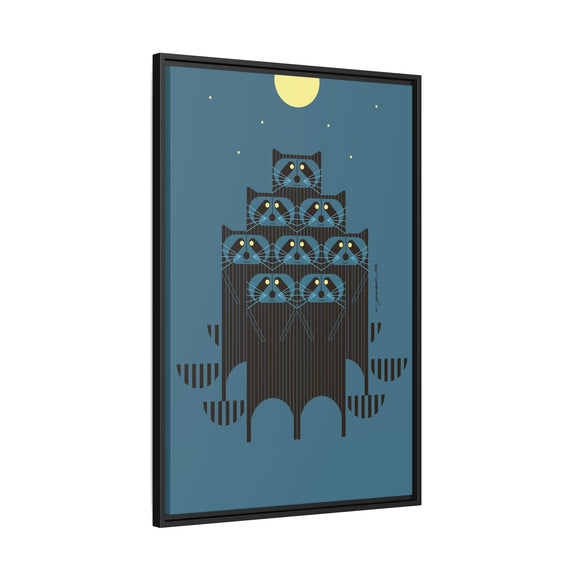 Raccpack Charley Harper Framed Giclee Print on Stretched Canvas