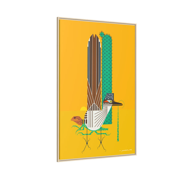Tall Tail Charley Harper  Framed Giclee on Stretched Canvas Wall Art Southwest Mid-Century Modern Art