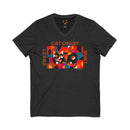 Edie Harper Crazy Cat Crazy Quilt Unisex Jersey Short Sleeve V-Neck Tee-5