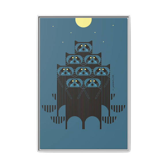 Raccpack Charley Harper Framed Giclee Print on Stretched Canvas
