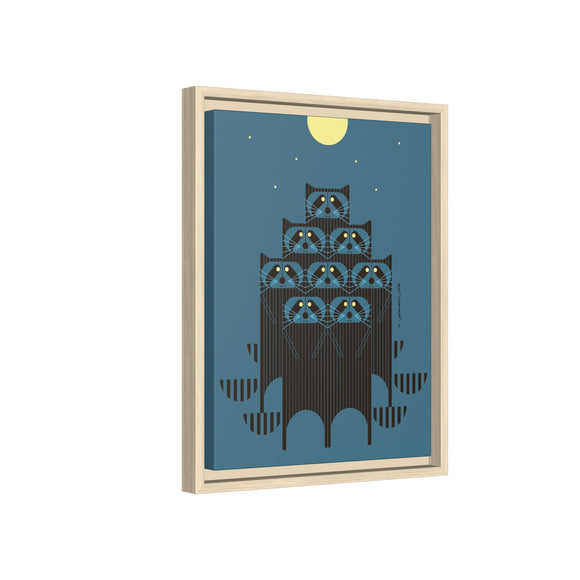 Raccpack Charley Harper Framed Giclee Print on Stretched Canvas