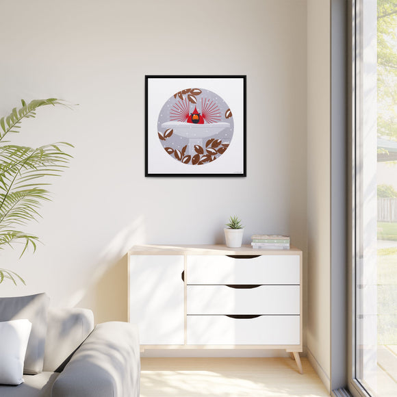 B-r-r-r-r-rdbath Charley Harper Framed Giclee Print on Stretched Canvas