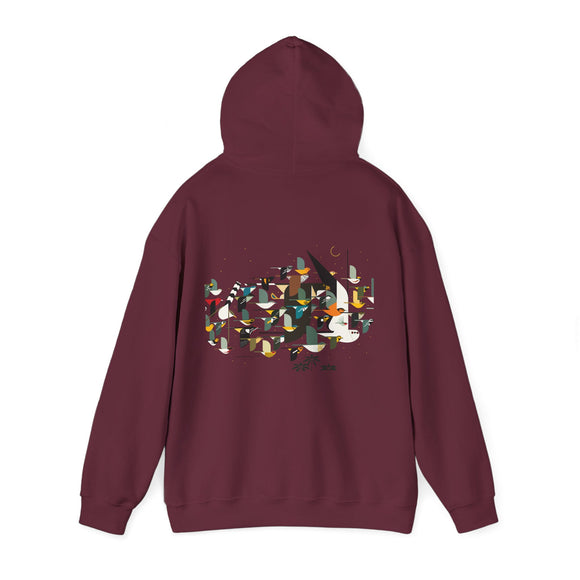 Charley Harper Mystery Of The Missing Migrants Unisex Heavy Blend™ Hooded Sweatshirt