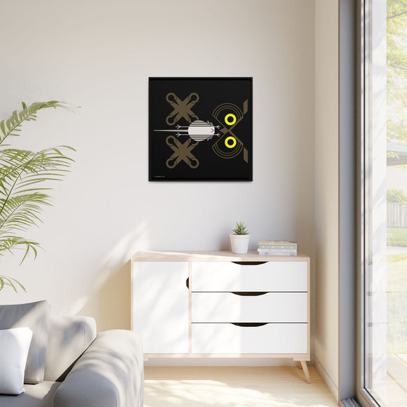 Owl on the Prowl  Charley Harper Framed Giclee Print on Stretched Canvas