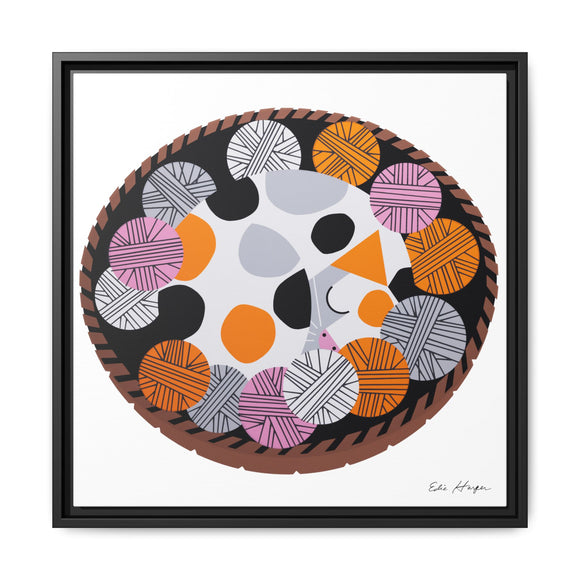 Kittens n' Knittens Edie Harper Framed Giclee Print on Stretched Canvas